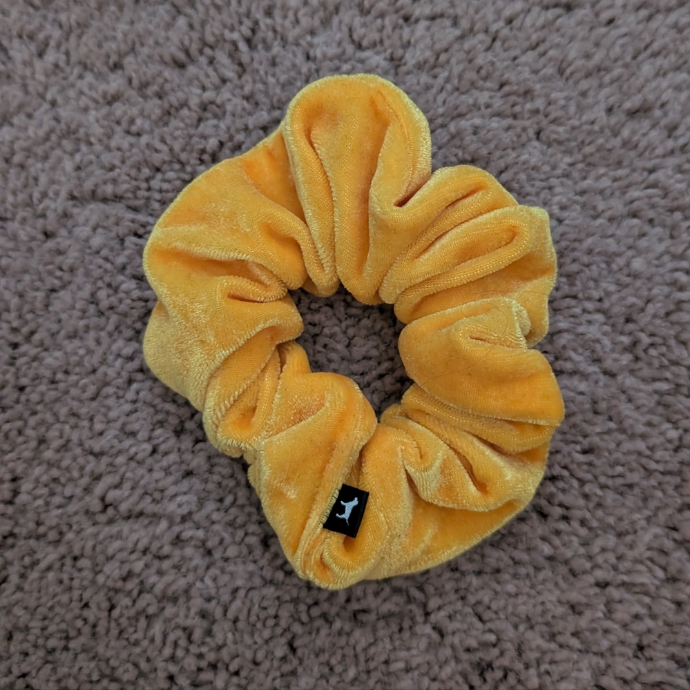 Yellow Velvet Scrunchie